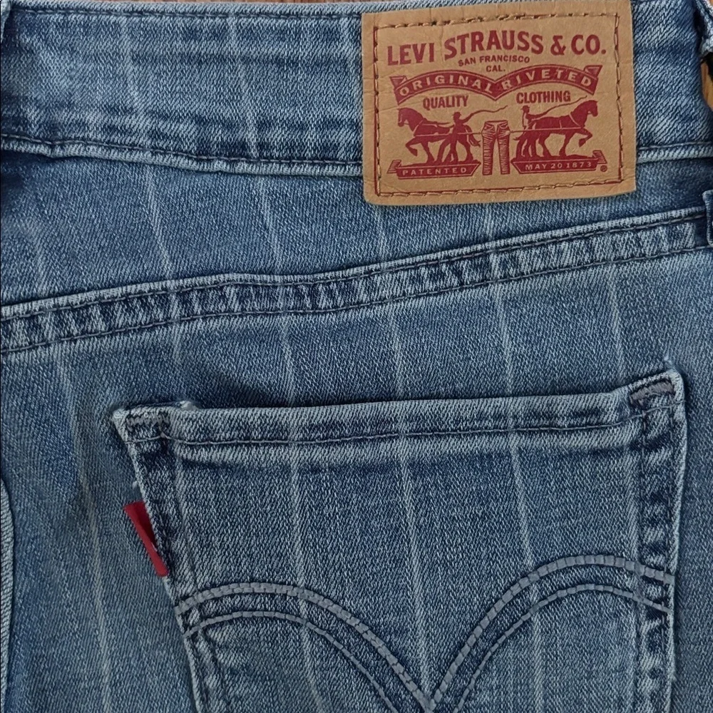 Levi's Blue Denim Pinstriped Women's Skinny Jeans Sz 29
